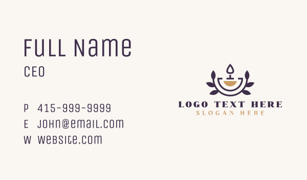 Scented Candle Wellness Business Card Design Image Preview
