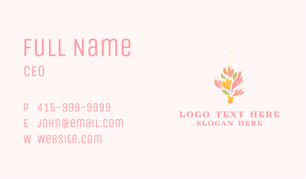 Spring Bloom Bouquet  Business Card Design Image Preview