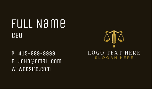 Quill Justice Scale Pen Business Card Design Image Preview
