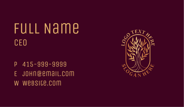 Tree Plant Horticulture Business Card Design Image Preview