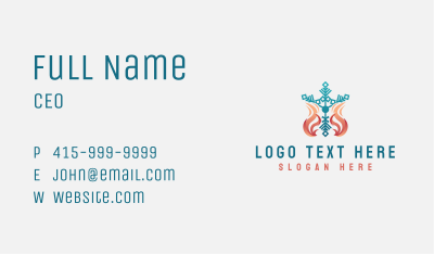 Flame Snowflake Heating System Business Card Image Preview