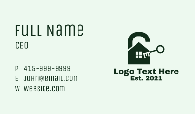 House Security Lock  Business Card