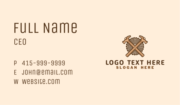 Hammer Saw Lumber Business Card Design Image Preview