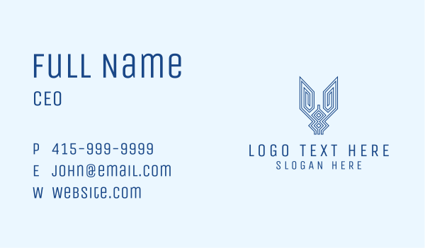 Blue Crest Outline Business Card Design Image Preview