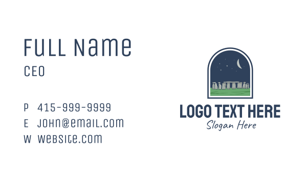 Stonehenge Landmark Business Card Design