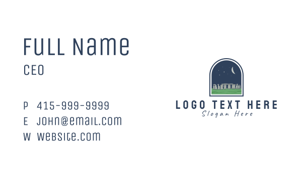Stonehenge Landmark Business Card Design Image Preview