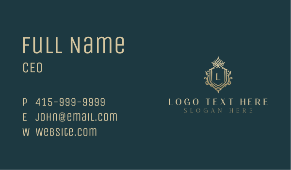 Luxury Royal Shield Business Card Design Image Preview