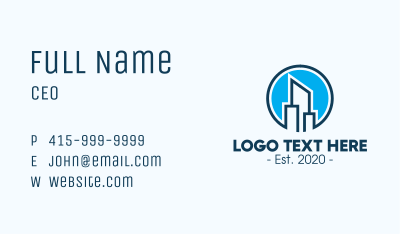 Blue Skyscraper Buildings Business Card Image Preview