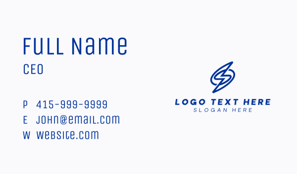 Power Lightning Letter S Business Card Design Image Preview