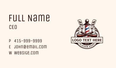 Barber Razor Hairstylist Business Card Image Preview