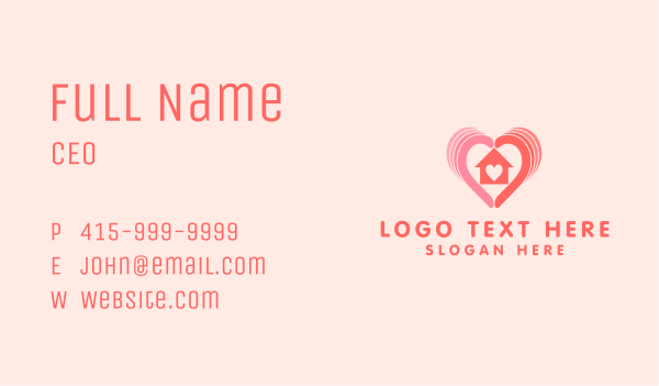 Heart Charity House Business Card Design Image Preview