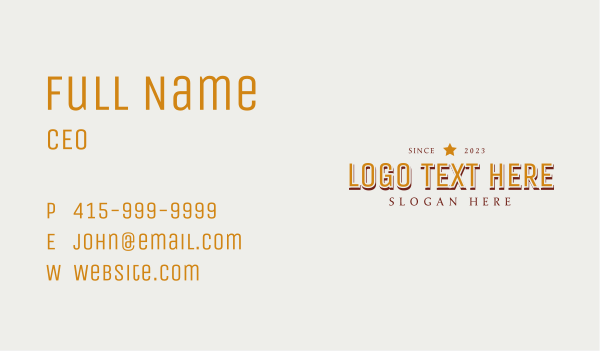 Casual Star Business  Business Card Design Image Preview