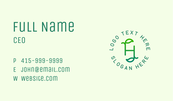 Organic Leaves Letter H Business Card Design Image Preview