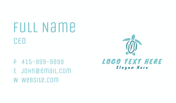 Wild Sea Turtle  Business Card Design Image Preview