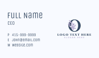 Floral Branch Letter O Business Card Image Preview