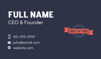 Ribbon Banner Wordmark Business Card Preview