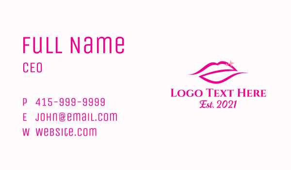 Sparkling Lips Makeup Business Card Design Image Preview