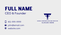 Blue Feline Letter T Business Card Image Preview