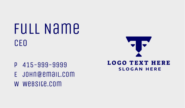 Blue Feline Letter T Business Card Design Image Preview