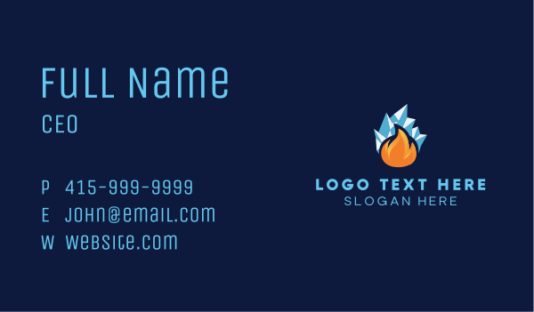 Flame Iceberg Ventilation Business Card Design Image Preview