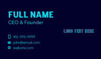 Pixel Neon Wordmark Business Card Image Preview