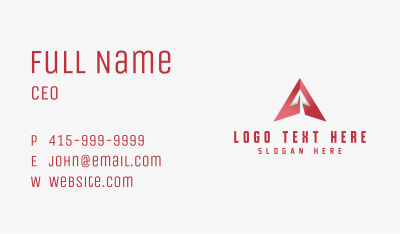 Arrow Up Letter A Business Card Image Preview