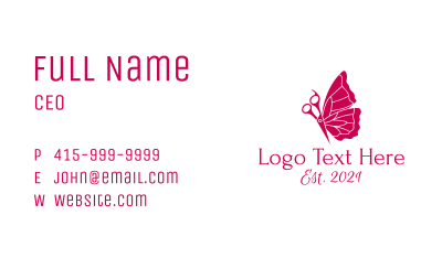 Butterfly Hair Salon  Business Card Image Preview