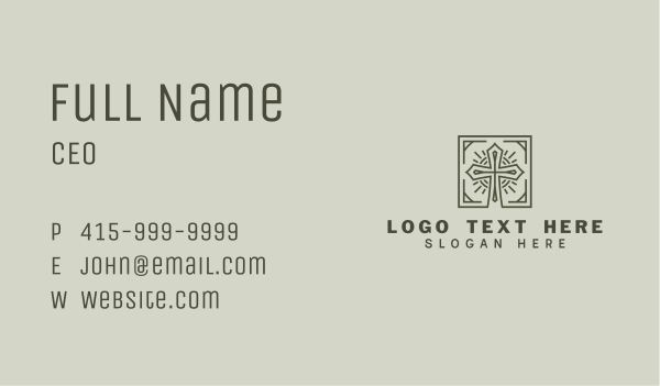 Sacred Church Cross Business Card Design Image Preview