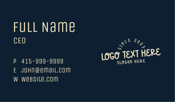 Playful Party Wordmark Business Card Design Image Preview