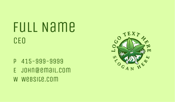 Organic Leaf Marijuana Business Card Design Image Preview