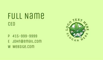 Organic Leaf Marijuana Business Card Image Preview