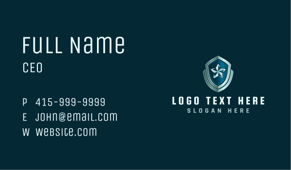 Security Star Shield Business Card Design Image Preview