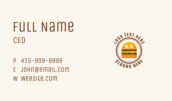 Burger Mascot Fast Food  Business Card Design Image Preview