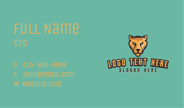 Panther Face Mascot Business Card Design Image Preview