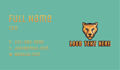 Panther Face Mascot Business Card