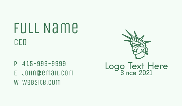 Statue of Liberty Head  Business Card Design Image Preview