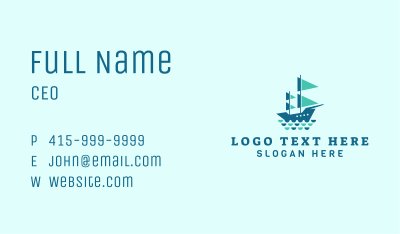 Ocean Galleon Voyage  Business Card Image Preview