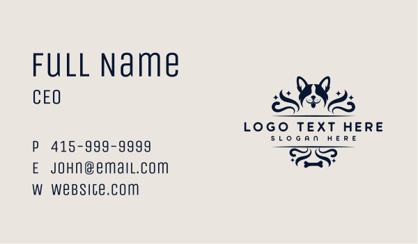 Dog Bone Grooming Business Card Design Image Preview