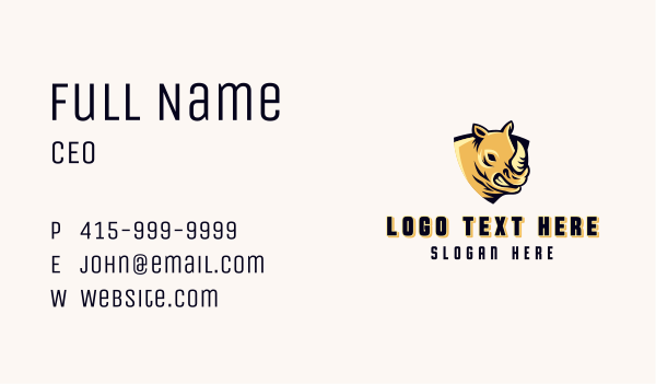 Wild Rhino Safari Business Card Design Image Preview