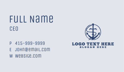 Letter S Vintage Anchor Business Card Image Preview