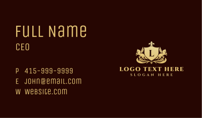 Luxury Pegasus Shield Crest Business Card Image Preview