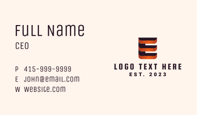 Letter E Fabrication  Business Card Image Preview