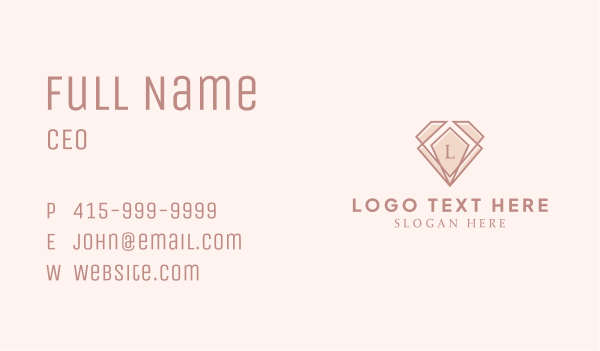 Diamond Jewelry Letter Business Card Design Image Preview