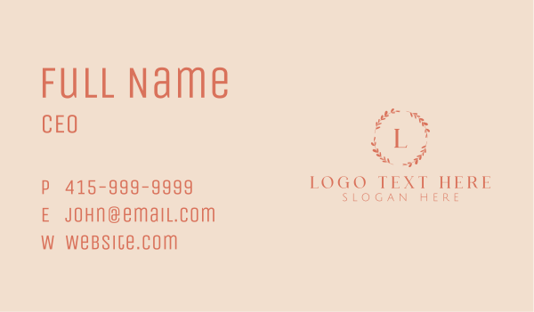 Brown Script Skincare Letter Business Card Design Image Preview