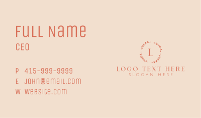 Brown Script Skincare Letter Business Card Image Preview