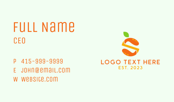 Orange Juice Letter S Business Card Design Image Preview