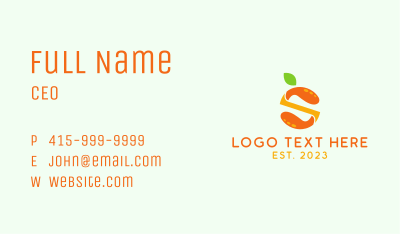 Orange Juice Letter S Business Card Image Preview