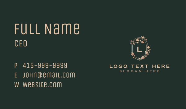 Elegant Ivy Vine Business Card Design Image Preview