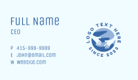 Blue Globe Hand Business Card Image Preview