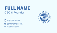 Blue Globe Hand Business Card Image Preview